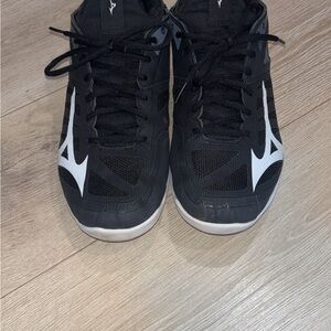Mizuno Black Athletic Sneakers with White Logo